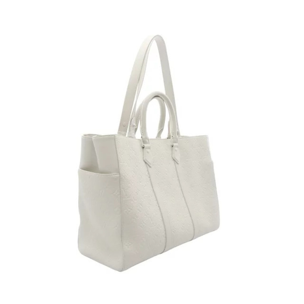 Louis Vuitton Bag Taurillon Tote Sac White Leather Plat White